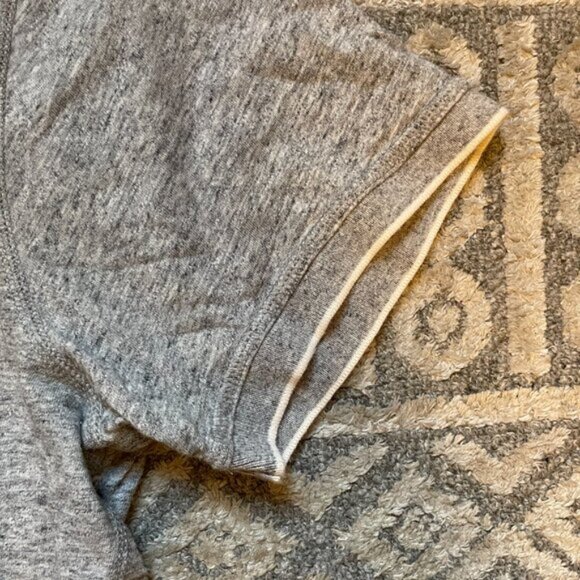 J. Crew Short Sleeve Heather Grey Henley T-Shirt with White Accents XL NWOT - Picture 3 of 6